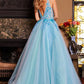 Jovani 23577 Floral Embroidered Bodice A-Line Gown - Special Occasion/Curves