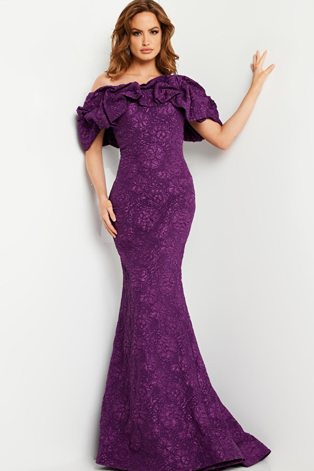 Jovani 23847 Floral Off The Shoulder Brocade Fitted Gown - Special Occasion/Curves