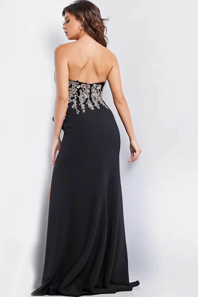 Jovani 23938 Embellished Strapless V-Neckline Dress - Special Occasion/Curves