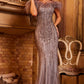 Jovani 24056 Beaded Off The Shoulder Feather Dress - Special Occasion/Curves
