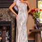 Jovani 25690 Embellished Feather One Shoulder Dress - Special Occasion/Curves