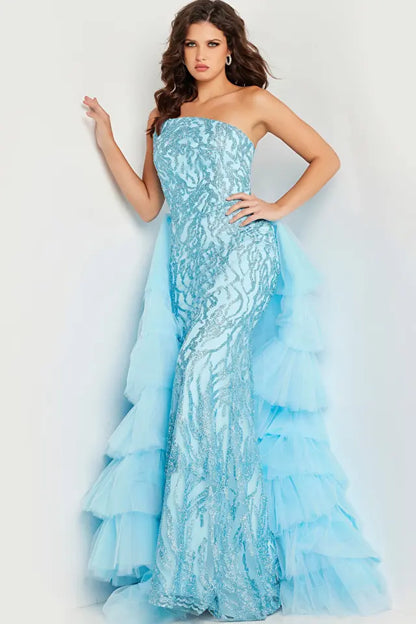 Jovani 26119 Embellished Tulle Strapless Dress - Special Occasion