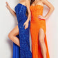 Jovani 26125 Strapless Sequin High Slit Dress - Special Occasion