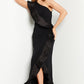 Jovani 26160 One Shoulder Ruffle Slit Formal Gown - Special Occasion/Curves