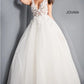 Jovani 3110 Floral Embellished V-Neckline A-Line Gown - Special Occasion/Curves