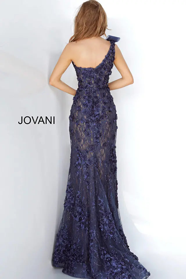 Jovani 3375 Embellished One Shoulder Mermaid Dress - Special Occasion/Curves