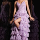 Jovani 36571 Print V-Neckline Leg Slit Prom Dress - Special Occasion