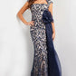 Jovani 37203 Embroidered Cap Sleeve Mermaid Dress - Special Occasion/Curves
