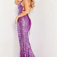 Jovani 37243 Embellished Sequin Mermaid Leg Slit Dress - Special Occasion