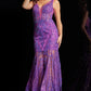 Jovani 37541 Embellished Illusion V-Neckline Dress - Special Occasion