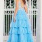 Jovani 37632 V-Neckline A-Line Tulle Layered Dress - Special Occasion/Curves