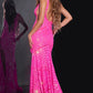 Jovani 38053 Sequins V-Neckline Sleeveless Gown - Special Occasion/Curves