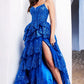 Jovani 38144 Floral Embroidered Leg Slit Dress - Special Occasion/Curves