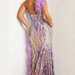 Jovani 38678 One Shoulder Sequin & Feather Dress - Special Occasion/Curves