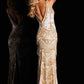 Jovani 38847 Sequin V-Neckline Fringe Dress - Special Occasion