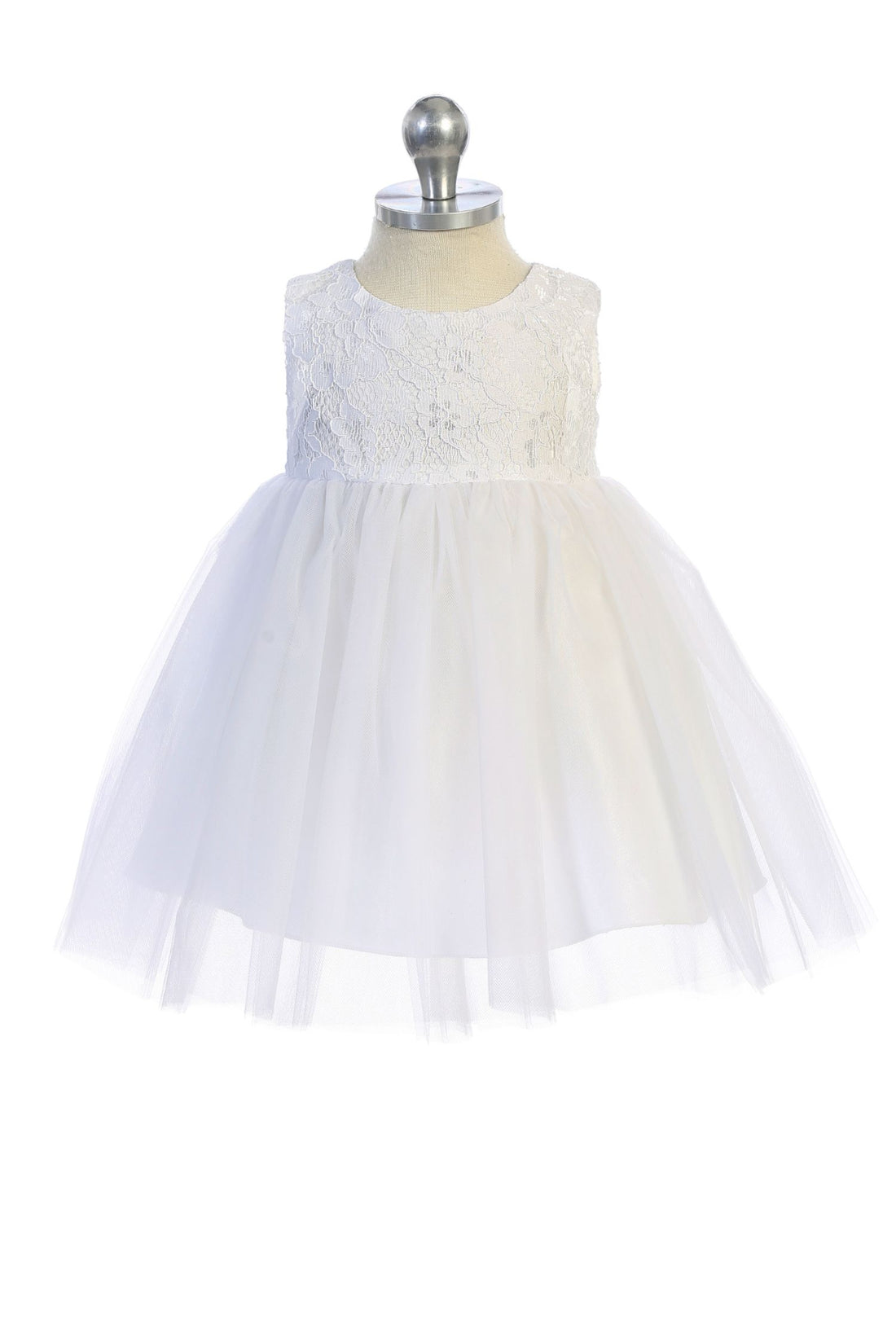 Baby Girl Lace & Mesh Pearl Trim Party Dress - AS456B-B Kids Dream