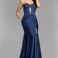 Jovani 43419 Strapless Sweetheart Neckline Leg Slit Gown - Special Occasion/Curves