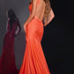 Jovani 43573 Deep V-Neckline Leg Slit Gown - Special Occasion