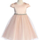 Capped Sleeve Satin & Tulle Plus Size Girl Party Dress by AS452-A Kids Dream - Girl Formal Dresses