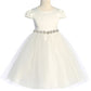 Capped Sleeve Satin & Tulle Plus Size Girl Party Dress by AS452-A Kids Dream - Girl Formal Dresses