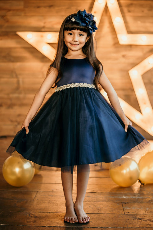 Capped Sleeve Satin & Tulle Plus Size Girl Party Dress by AS452-A Kids Dream - Girl Formal Dresses