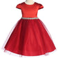 Capped Sleeve Satin & Tulle Plus Size Girl Party Dress by AS452-A Kids Dream - Girl Formal Dresses