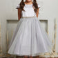 Capped Sleeve Satin & Tulle Plus Size Girl Party Dress by AS452-A Kids Dream - Girl Formal Dresses