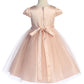 Capped Sleeve Satin & Tulle Plus Size Girl Party Dress by AS452-A Kids Dream - Girl Formal Dresses