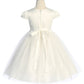 Capped Sleeve Satin & Tulle Plus Size Girl Party Dress by AS452-A Kids Dream - Girl Formal Dresses