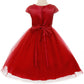 Capped Sleeve Satin & Tulle Plus Size Girl Party Dress by AS452-A Kids Dream - Girl Formal Dresses