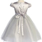 Capped Sleeve Satin & Tulle Plus Size Girl Party Dress by AS452-A Kids Dream - Girl Formal Dresses