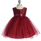 AS498B Kids Dream - Matching Sequins V Back & Bow Baby Dress