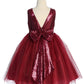 AS498 Kids Dream - Matching Sequins V Back & Bow Girls Dress