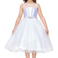 Satin Illusion Neckline Pleated Tulle Girl Party Dress by Cinderella Couture USA AS5076N