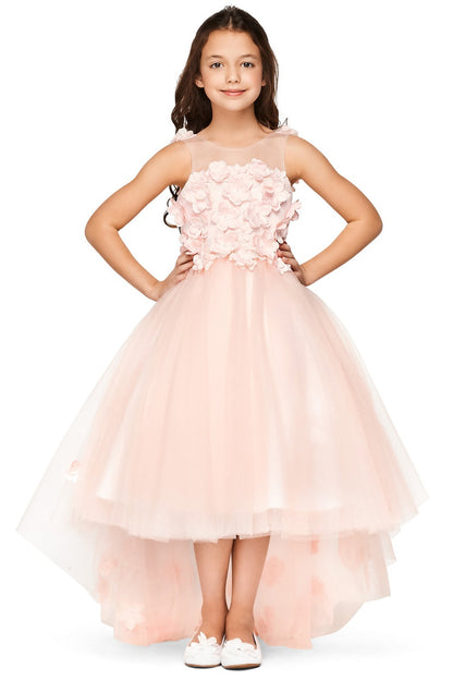 Beautiful 3D Flower Lace Girl Party Dress by Cinderella Couture USA AS5077N