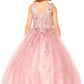 Floral Sequin Tulle Girl Mini Quince by Cinderella Couture USA AS5107