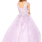 Floral Sequin Tulle Girl Mini Quince by Cinderella Couture USA AS5107