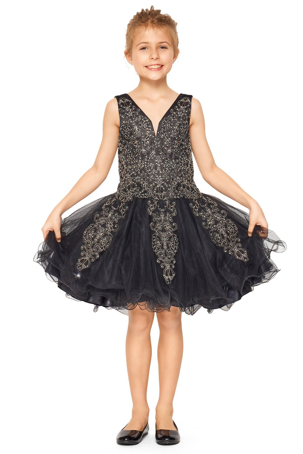 sequin tulle party dress Tinsley Black Sequin & White Tulle Party Dress Pageant & Birthday Black White / 12
