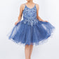 Embroidery Sparkly Tulle A-Line Girl Party Dress by Cinderella Couture USA AS5112