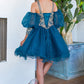 Lace Glitter Puff Sleeve Girl Party Dress by Cinderella Couture USA AS5113