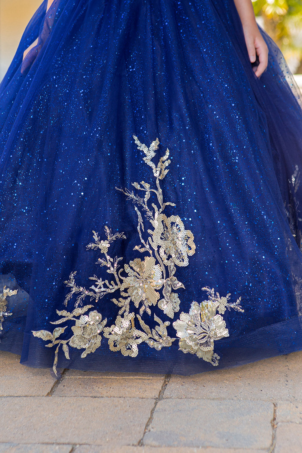 Cinderella Couture USA AS5118 Glitter Tulle Mini Quince Gown 12 / Navy