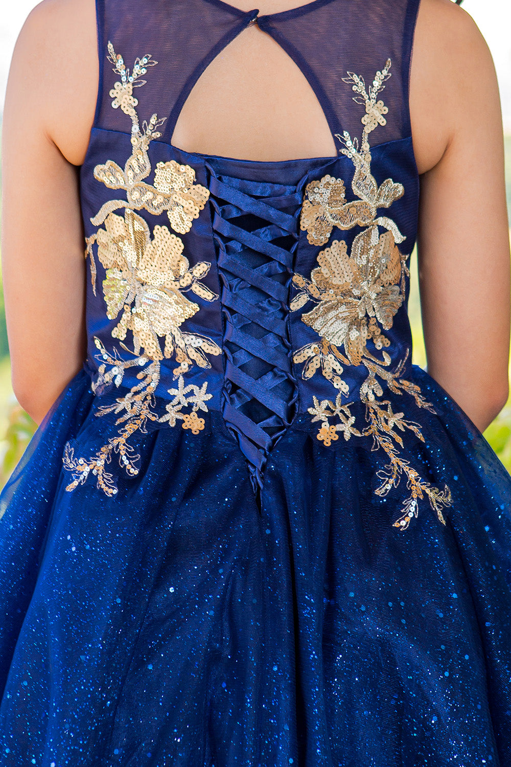 Satin Glittered Tulle Girl Party Dress by Cinderella Couture USA AS5121 10 / Blush