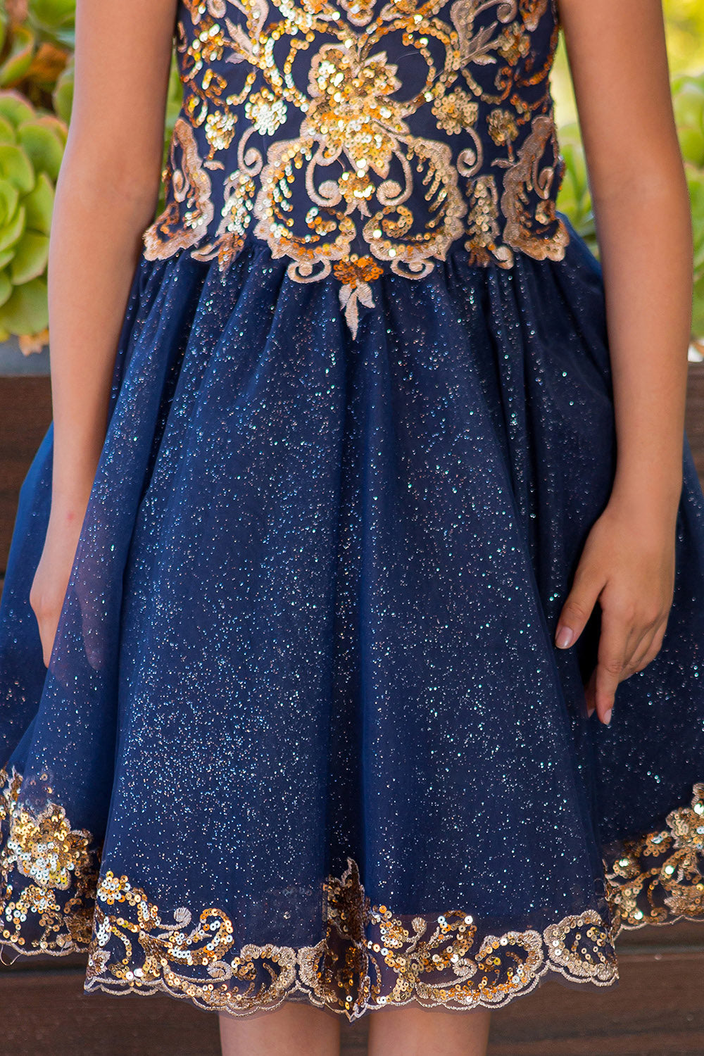 Applique Sleeveless Girl Party Dress by Cinderella Couture USA AS5124
