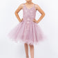 Embroidered Spaghetti Tulle Girl Party Dress by Cinderella Couture USA AS5125