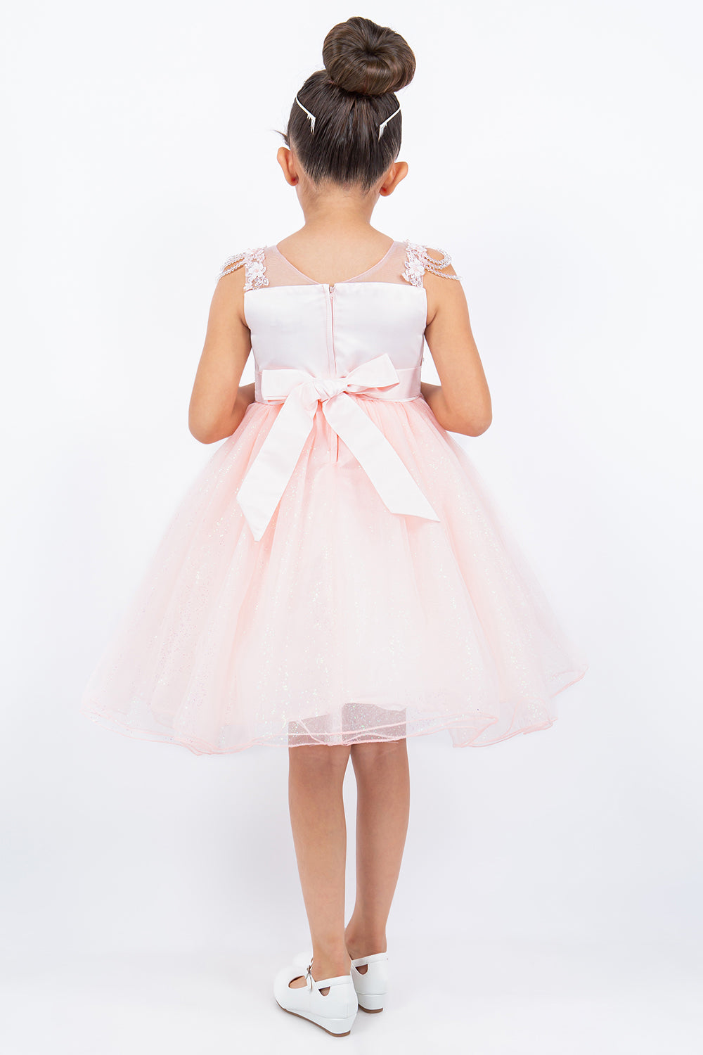 Illusion Top with Beads Flower Girl Dress by Cinderella Couture USA AS5131