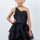 Glitter Flower One Shoulder Girl Party Dress by Cinderella Couture USA AS5132