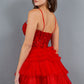 Sweetheart Neckline Tulle Short Party Dress by Cinderella Couture USA AS5133J