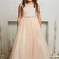 Satin Top with Wavy Rhinestone & Pearl Trim Girl Party Dress by AS538-G Kids Dream - Girl Formal Dresses