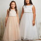 Satin Top with Wavy Rhinestone & Pearl Trim Girl Party Dress by AS538-G Kids Dream - Girl Formal Dresses