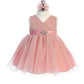 Baby Girl Glitter V Neck Tulle Dress by TIPTOP KIDS - AS5698S